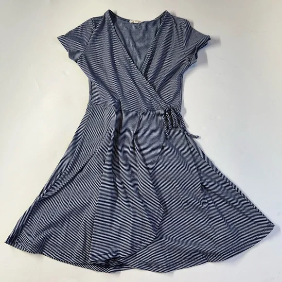 Rolla Coster Navy Stripped Wrap Dress size Small - Picture 1 of 9